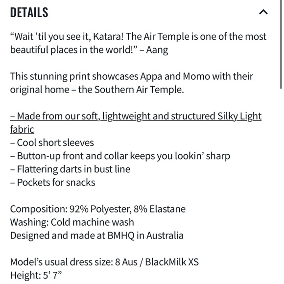 SOUTHERN AIR TEMPLE SHORT SLEEVE SHIRT DRESS - Picture 5 of 6